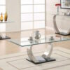 Contemporary Satin Metal & Glass Top End Table