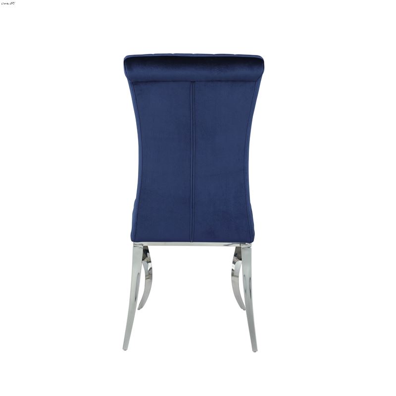 Blue velvet dining chair