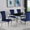 Blue velvet dining chair