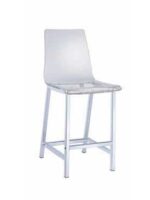 Transparent Acrylic Bar Stool with Chrome Base