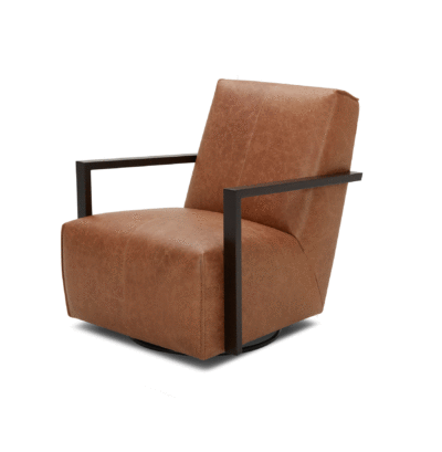 Wood Arm Accent Swivel Chair