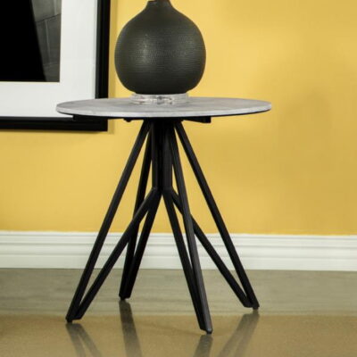 Pelle round end table