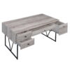 Four Drawer Writing Desk Grey Driftwood