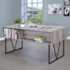 Four Drawer Writing Desk Grey Driftwood