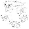 Four Drawer Writing Desk Grey Driftwood