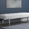 Tufted Upholstered Off White Bench