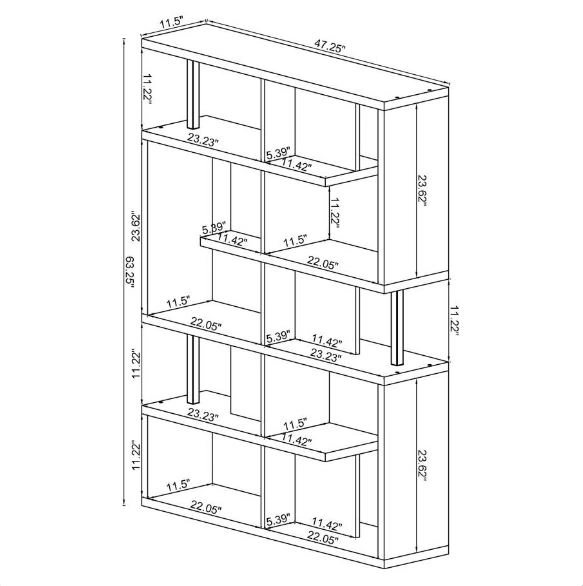 5-tier Bookcase White and Chrome