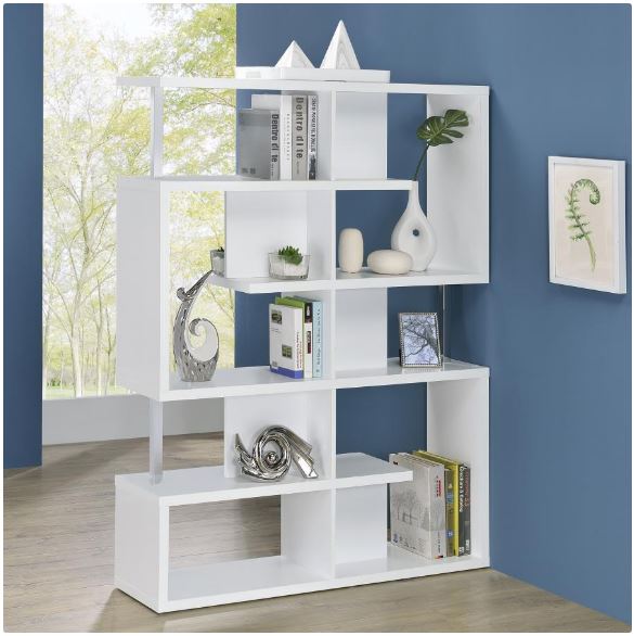 5-tier Bookcase White and Chrome