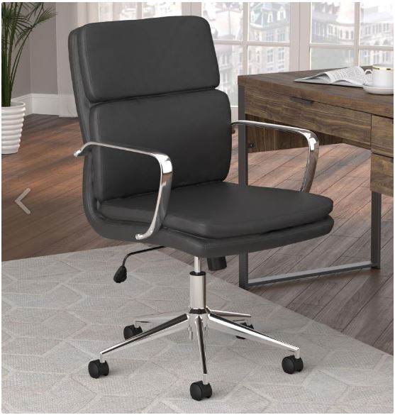 Standard Back Upholstered Office Chair Black