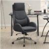 Upholstered Office Chair with Padded Seat Grey