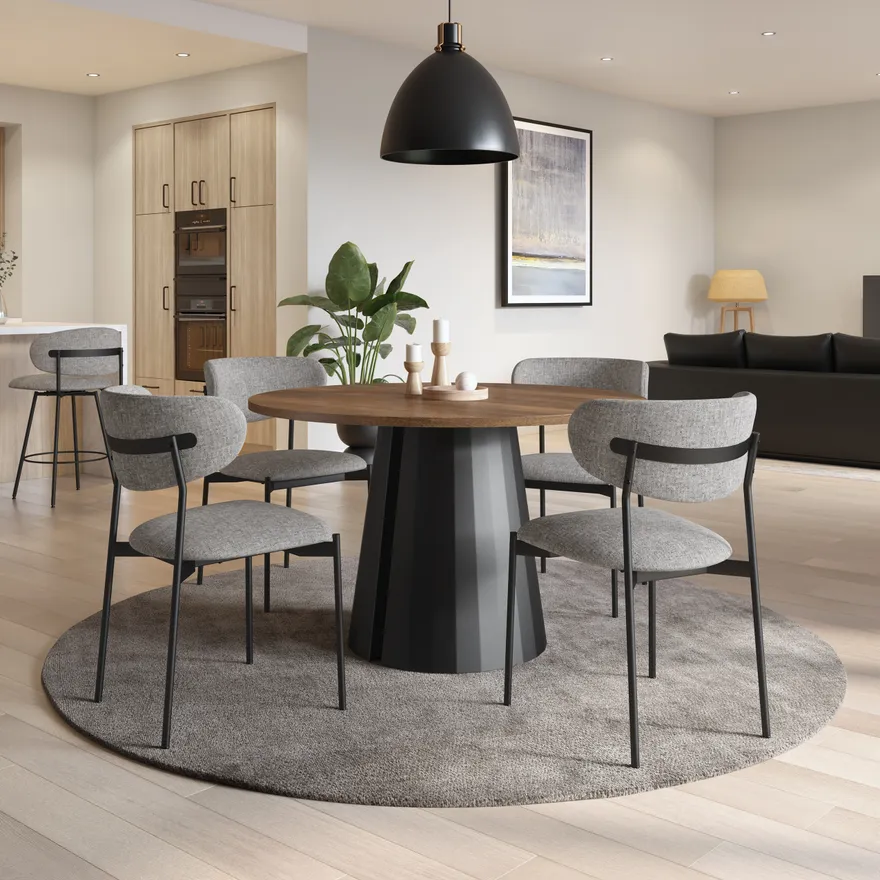 Gemma dining table with Wyatt dining chairs