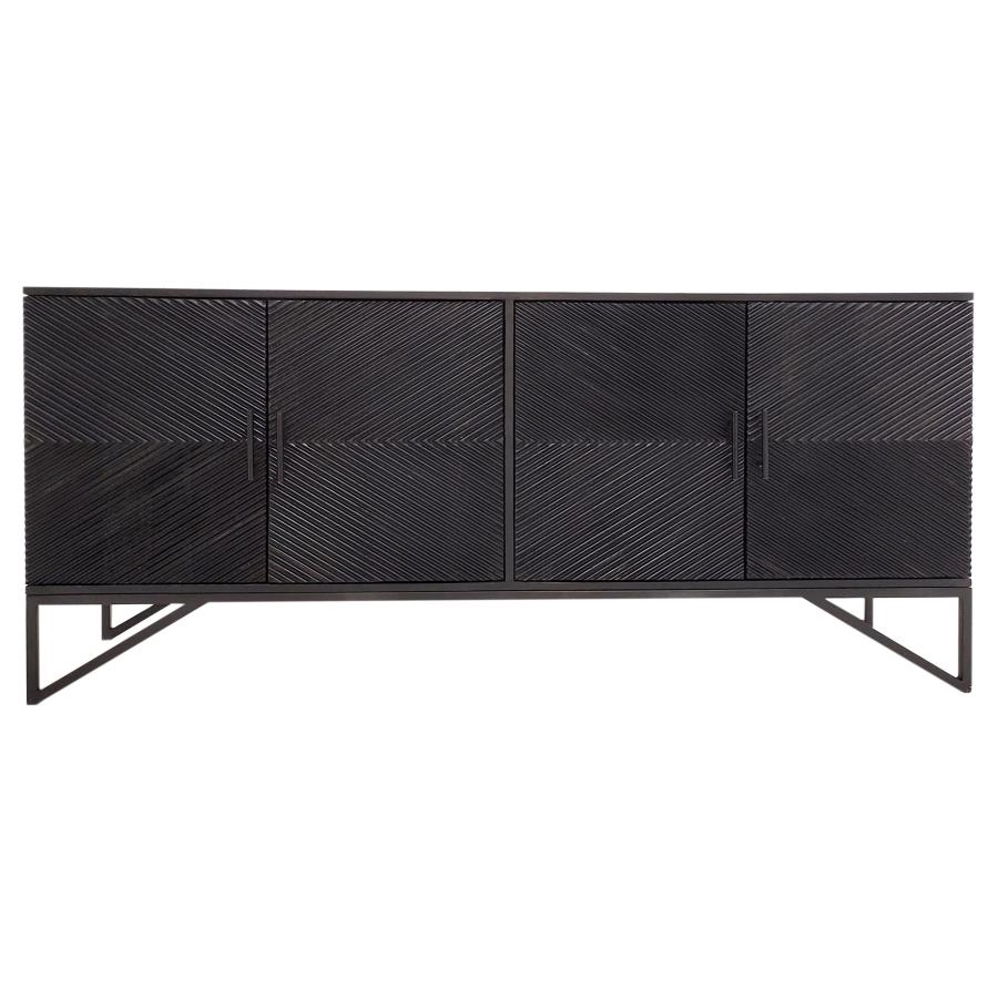 Four Door Accent Cabinet Black