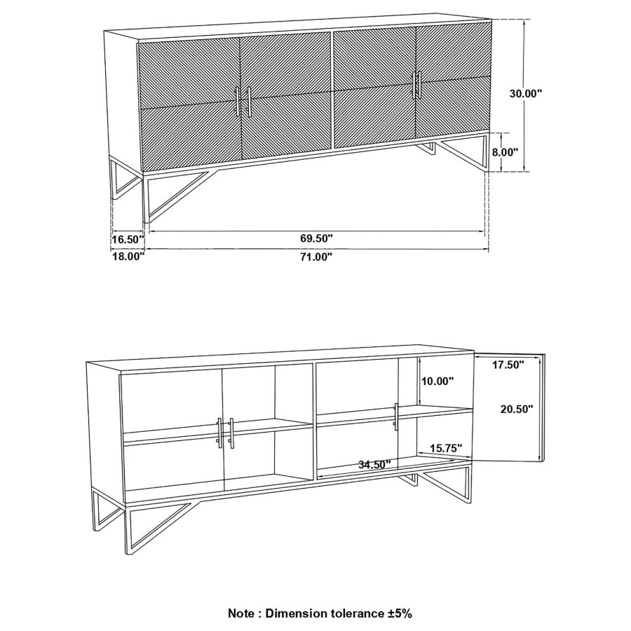Four-Door Accent Cabinet Black