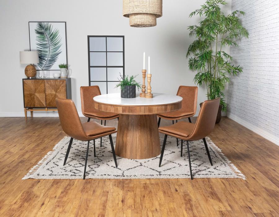 Markley Brown Faux Leather Chair