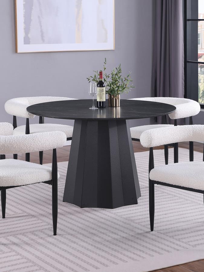 Black Faux Marble Dining Table