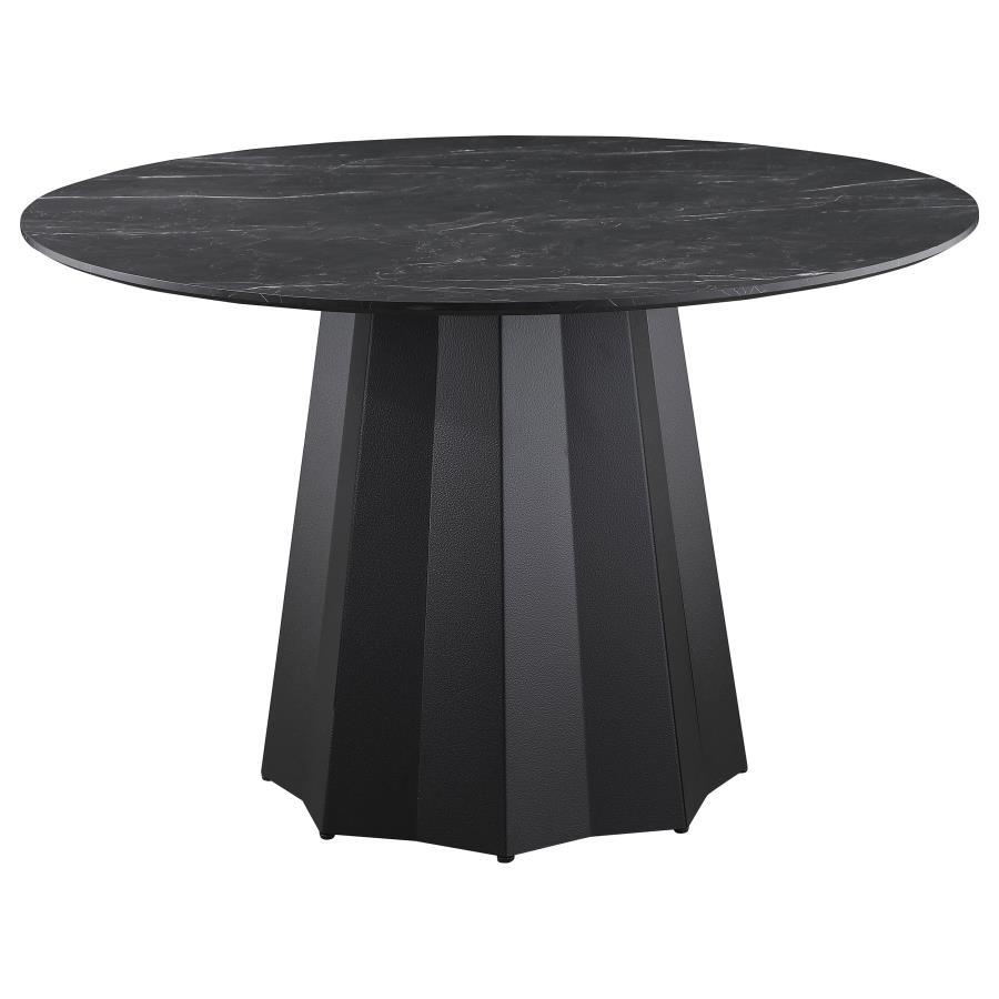 Black Faux Marble Dining Table
