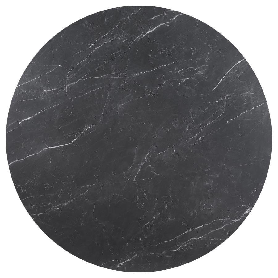 Black Faux Marble Dining Table