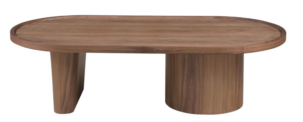 Modern All-Wood Oval Top Cocktail Table