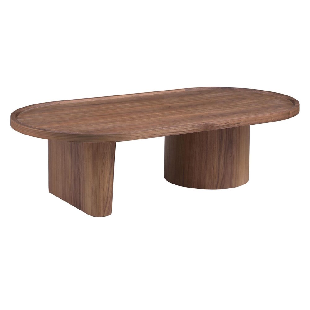 Modern All-Wood Oval Top Cocktail Table