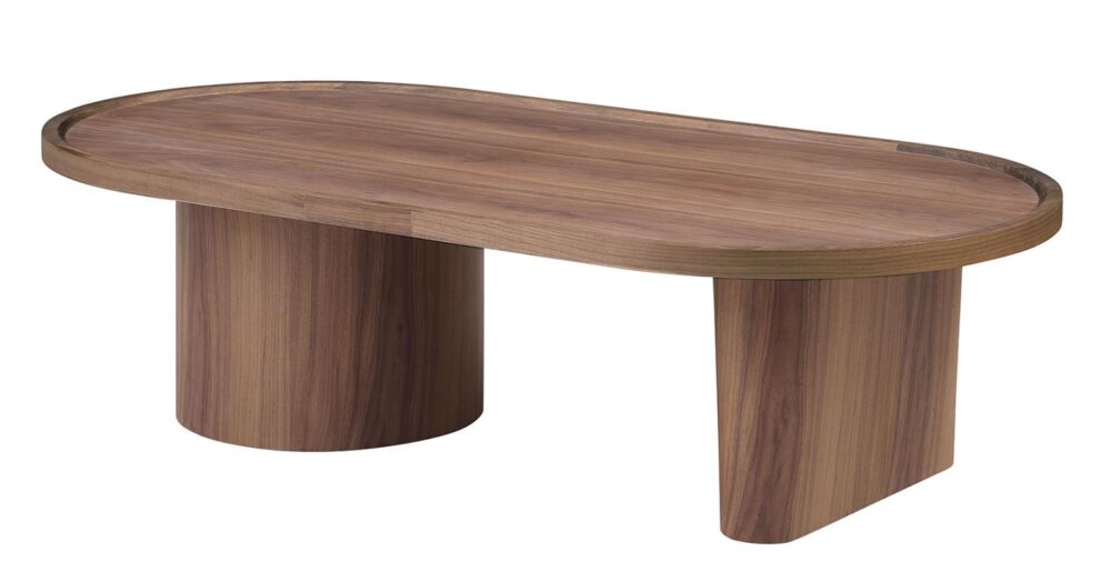 Modern All-Wood Oval Top Cocktail Table