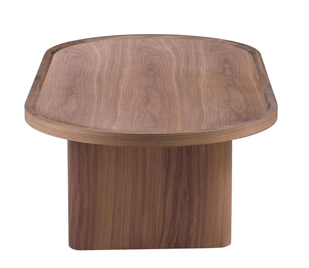 Modern All-Wood Oval Top Cocktail Table