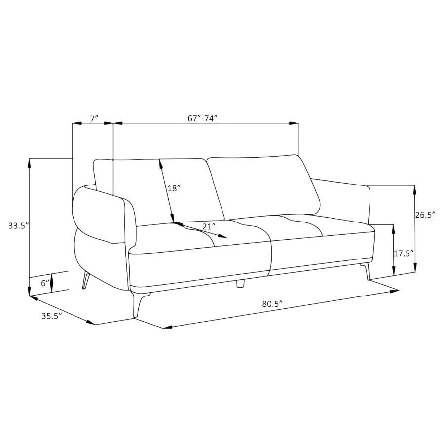 Celeste Curve Blue Sofa