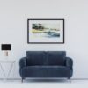 Celeste Curve Blue Loveseat