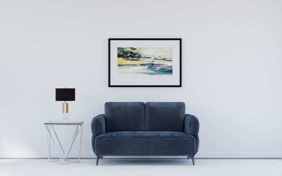 Celeste Curve Blue Loveseat