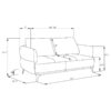 Celeste Curve Blue Loveseat