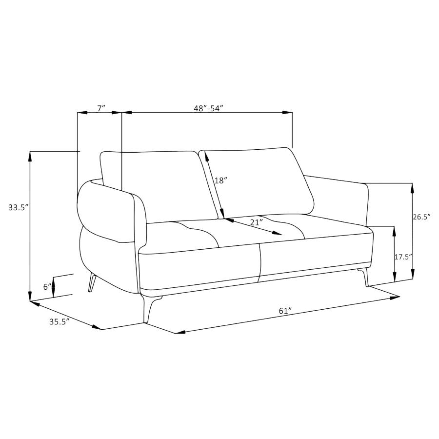 Celeste Curve Blue Loveseat