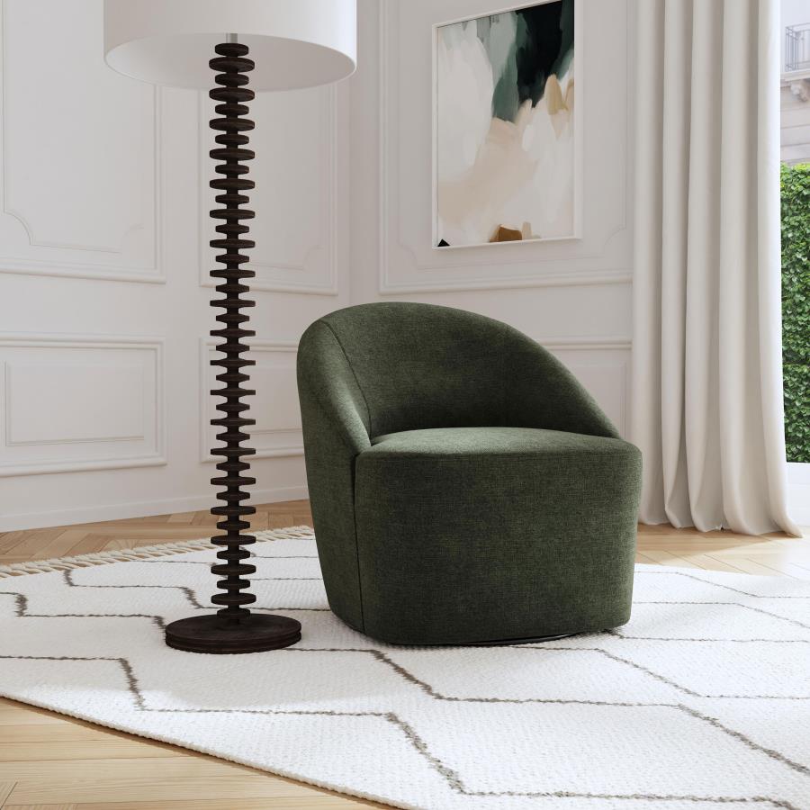 Harper Swivel Accent Chair in Hunter Green