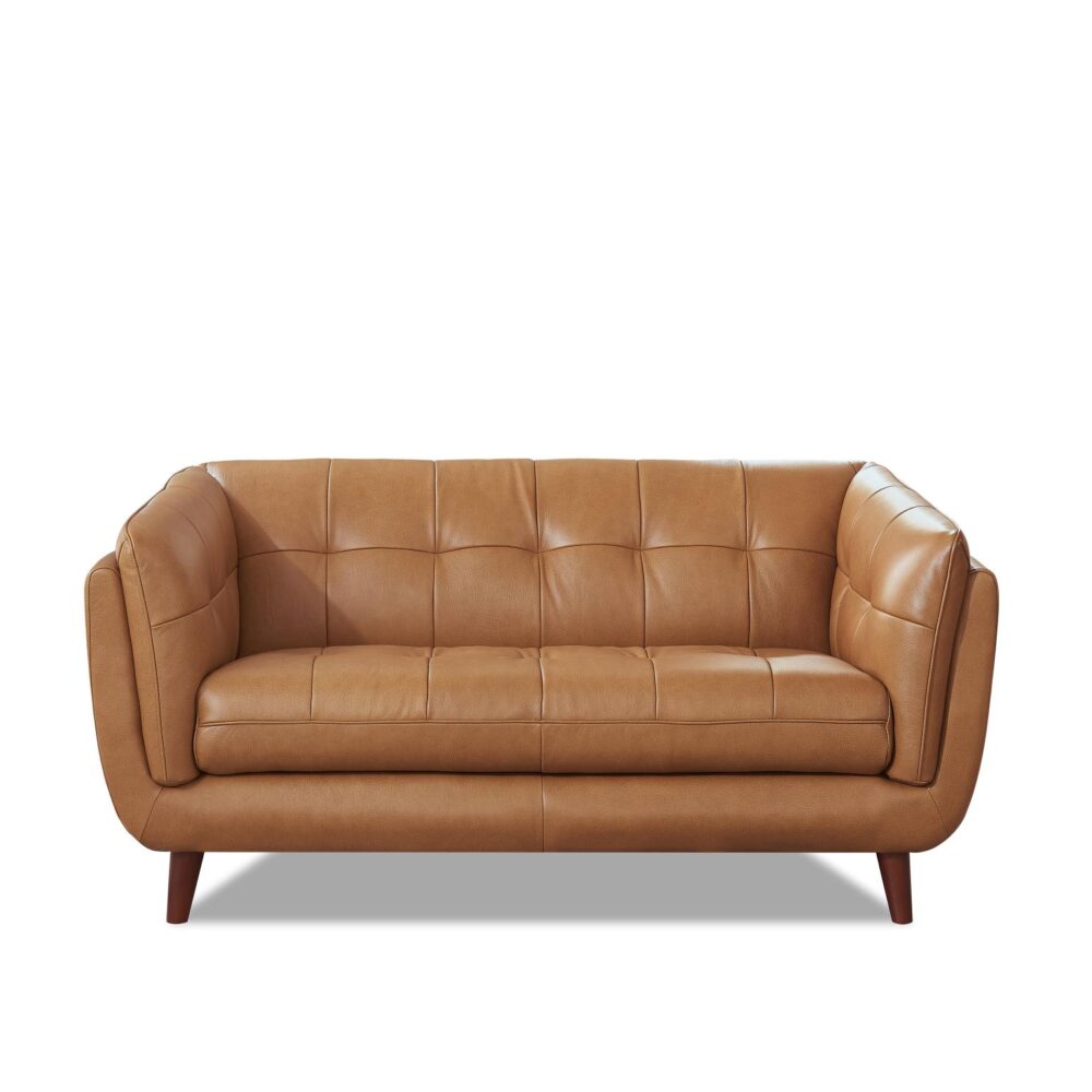 Solana Loveseat in Cinnamon Brown Leather