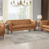 Solana Sofa in Cinnamon Brown Leather