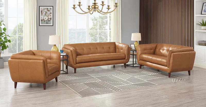 Solana Sofa in Cinnamon Brown Leather