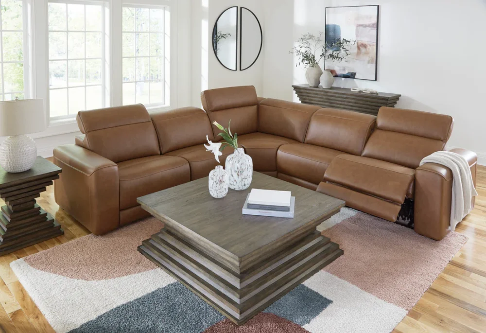 Premium Leather Power Reclining Sectional