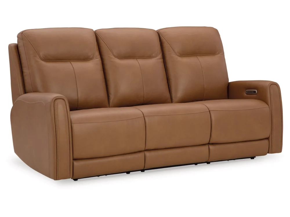 Triple Power Leather Reclining Sofa