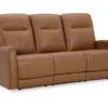 Triple Power Leather Reclining Sofa