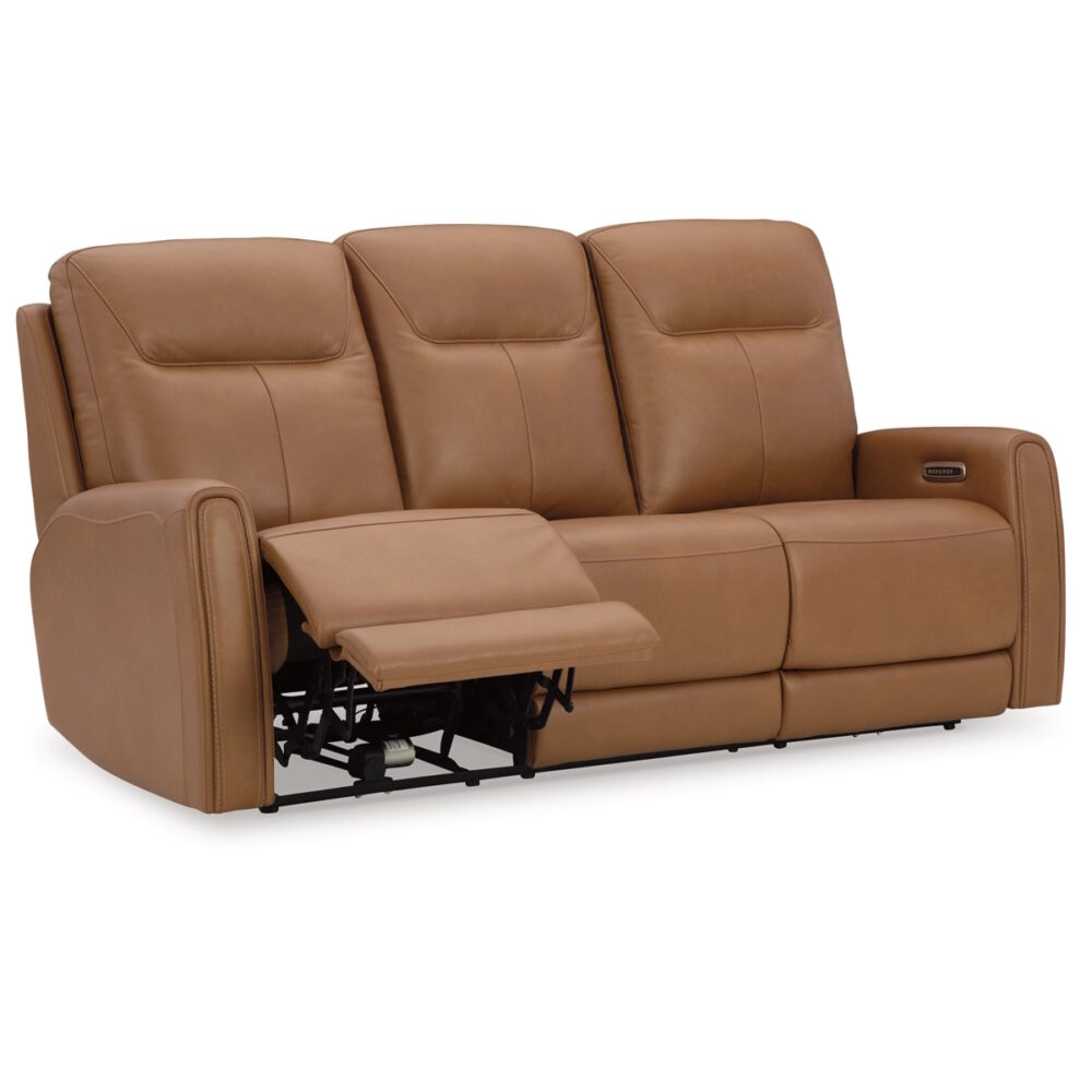 Triple Power Leather Reclining Sofa
