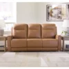 Triple Power Leather Reclining Sofa