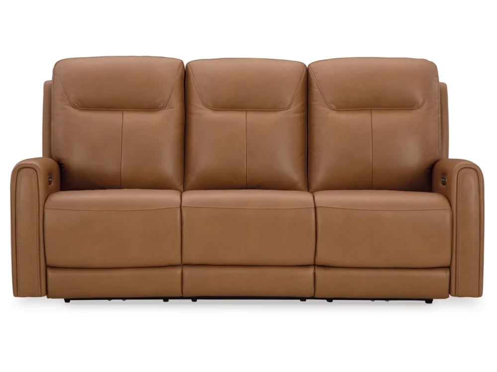 Triple Power Leather Reclining Sofa
