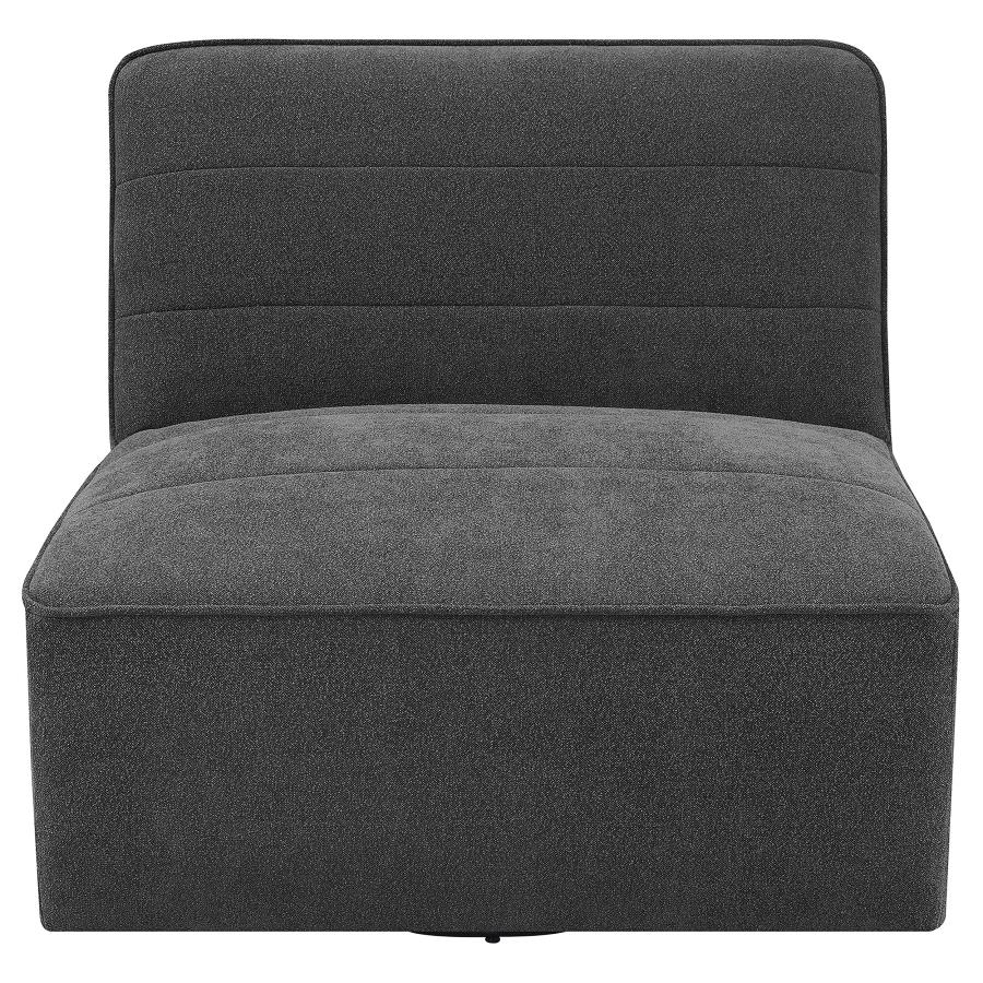Cube Upholstered Armless Swivel Chair