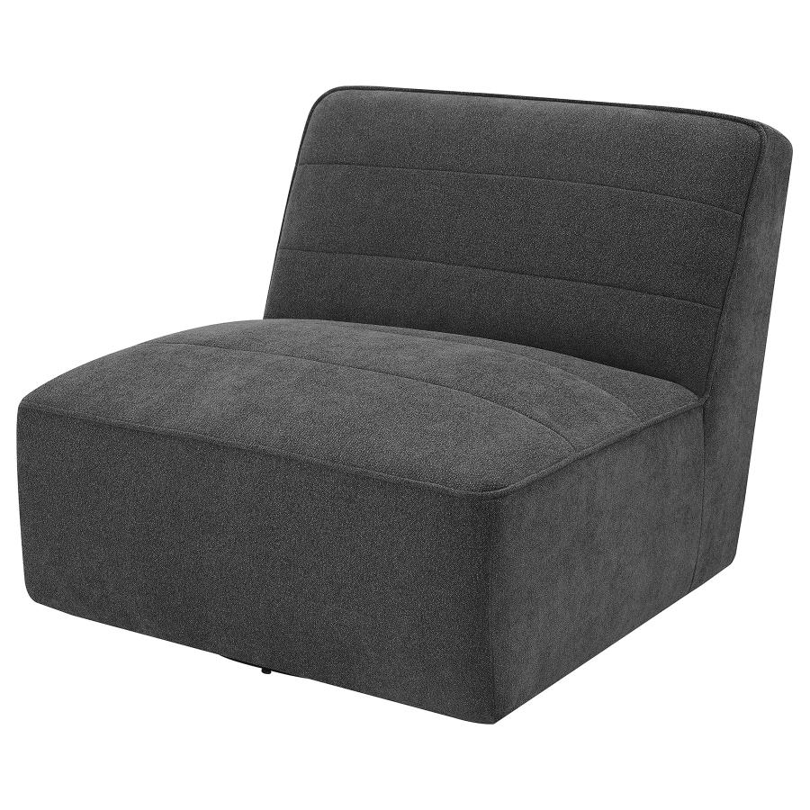 Cube Upholstered Armless Swivel Chair