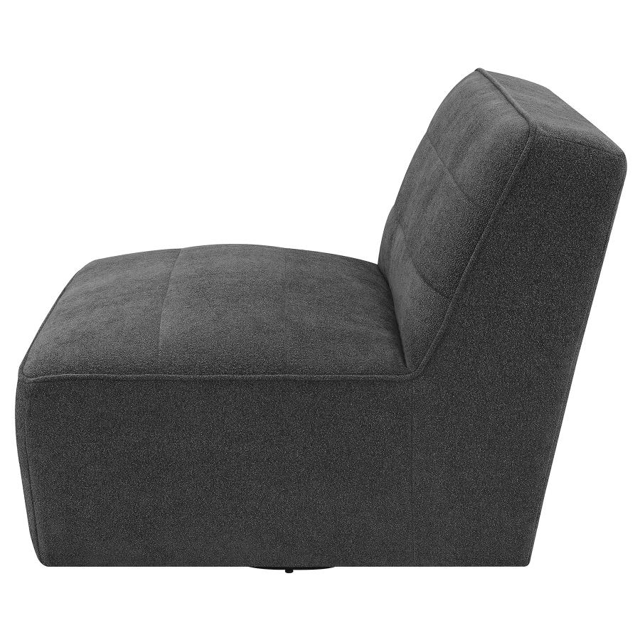 Cube Upholstered Armless Swivel Chair