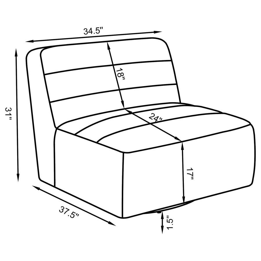 Cube Upholstered Armless Swivel Chair