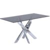 Genevieve Modern Rectangular Glass Top Dining Table