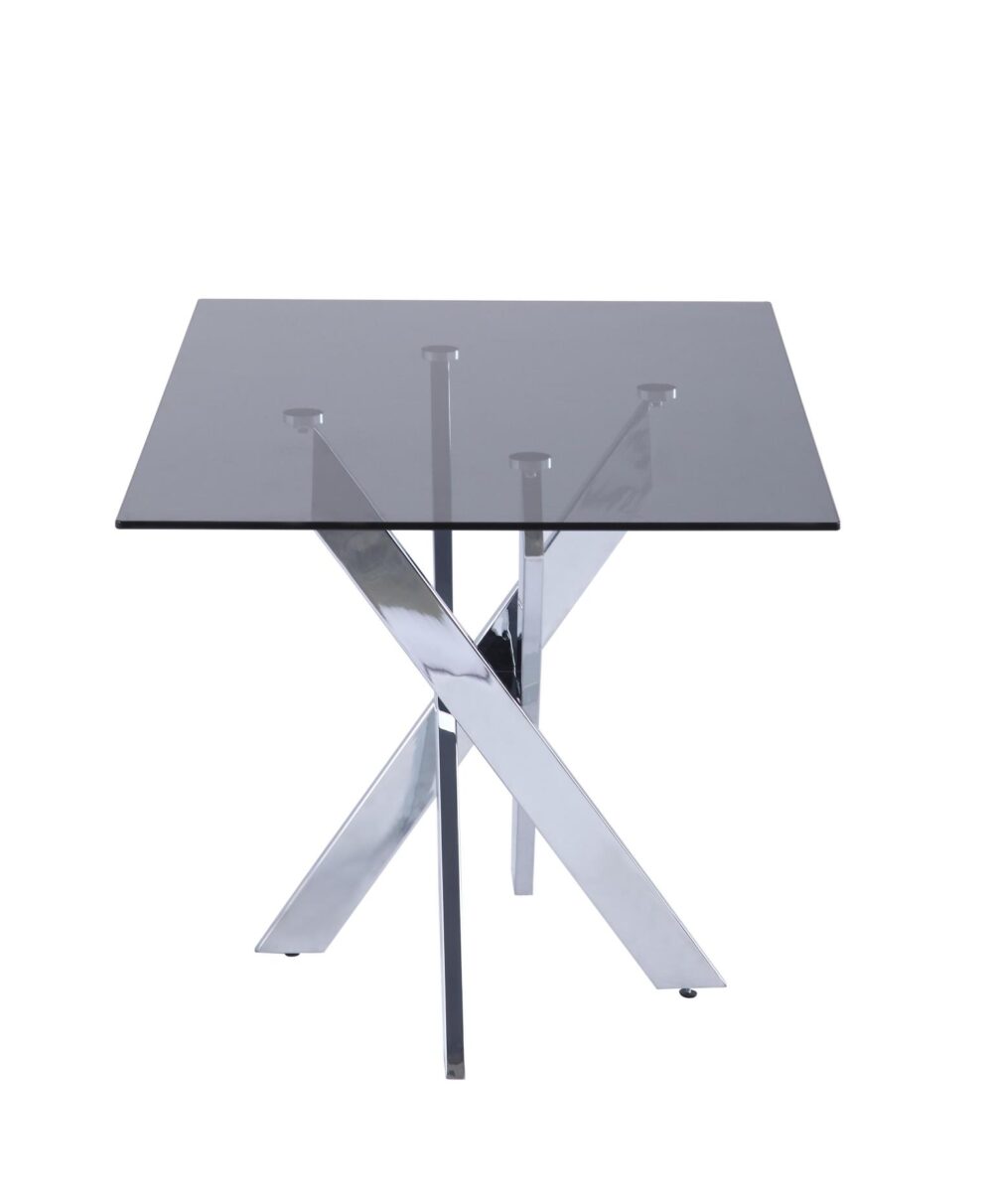 Genevieve Modern Rectangular Glass Top Dining Table