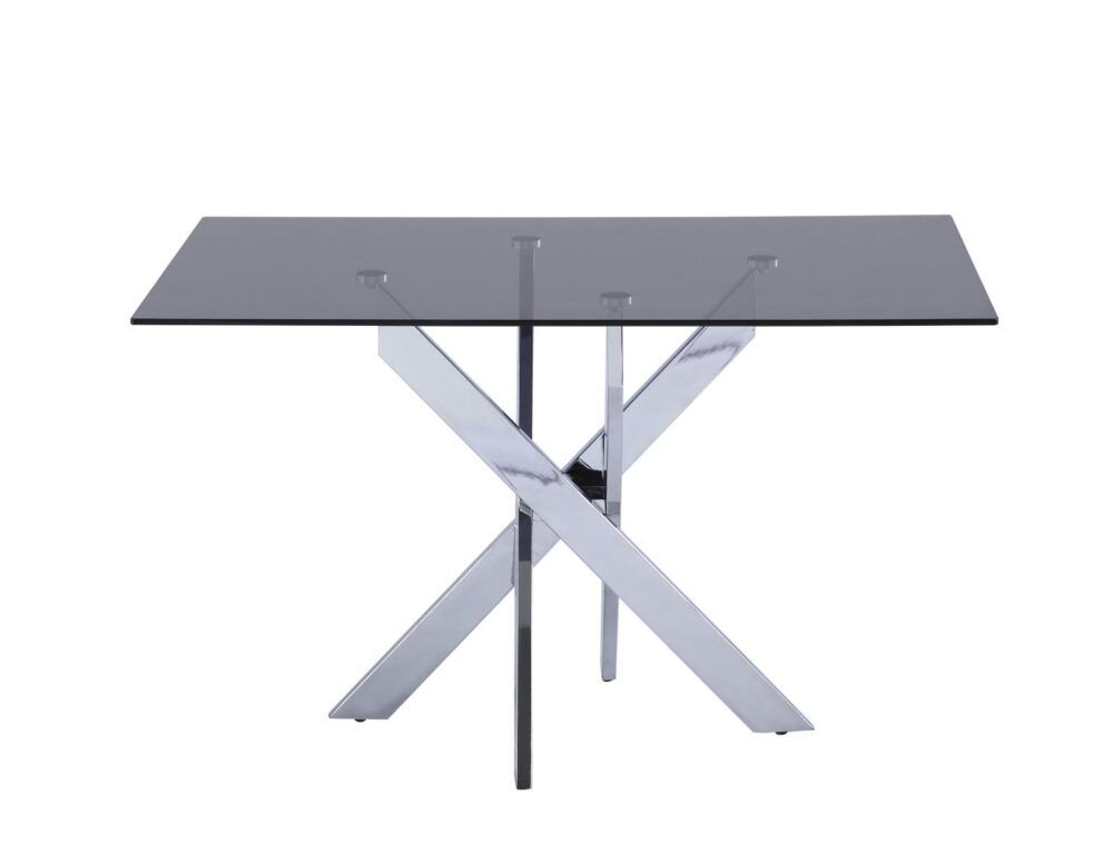 Genevieve Modern Rectangular Glass Top Dining Table