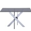 Genevieve Modern Rectangular Glass Top Dining Table