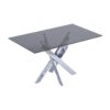 Genevieve Modern Rectangular Glass Top Dining Table