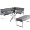Genevieve Modern Rectangular Glass Top Dining Table